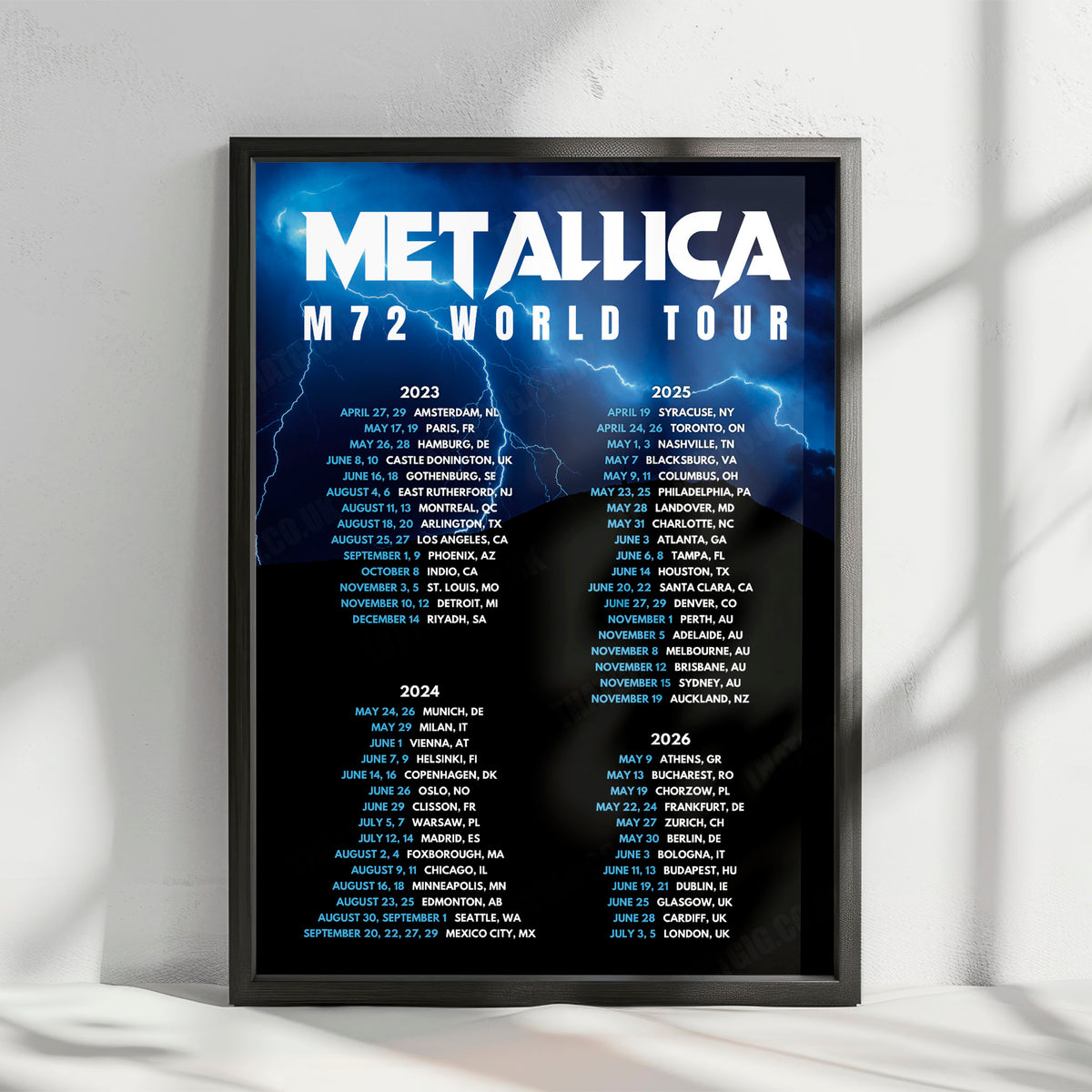 Metallica M72 World Tour Poster - 2023-2026