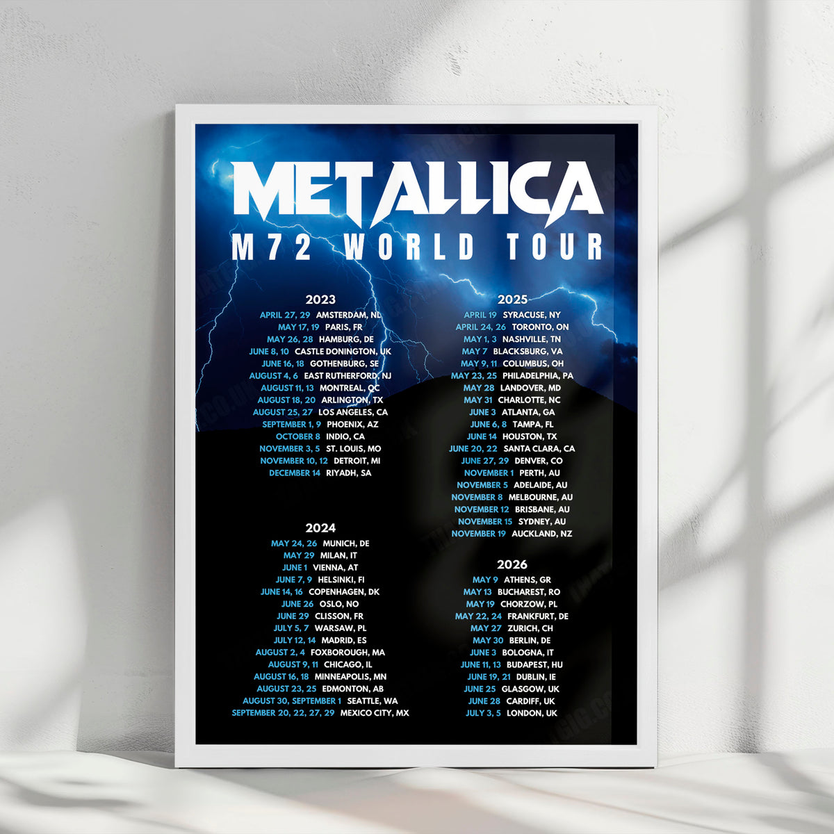 Metallica M72 World Tour Poster - 2023-2026
