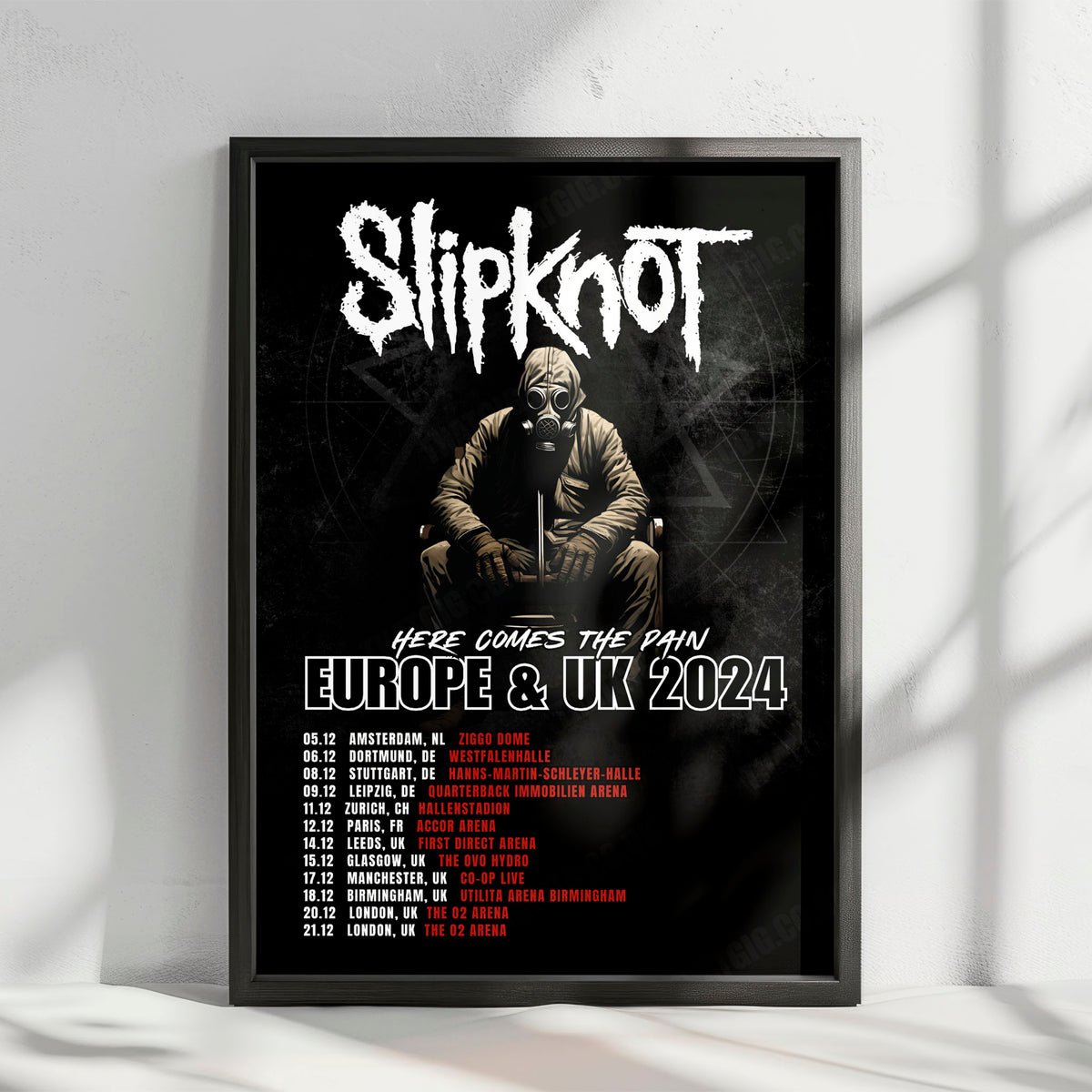 Slipknot Here Comes the Pain Tour Poster - Europe & UK - 2024