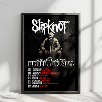 Slipknot Here Comes the Pain Tour Poster - Europe & UK - 2024