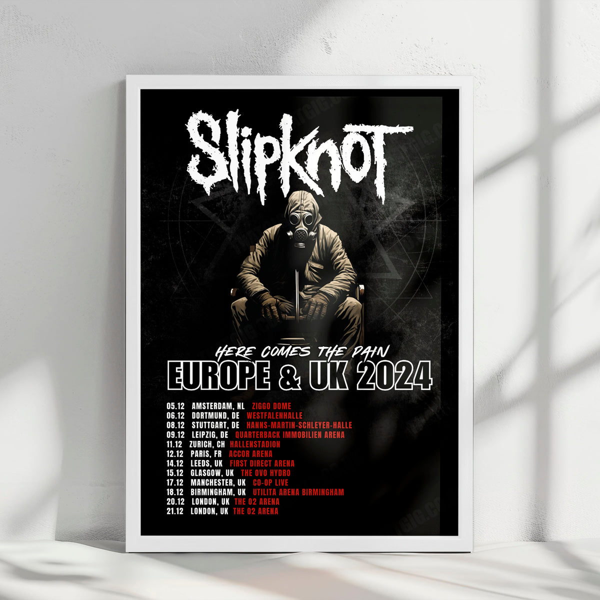 Slipknot Here Comes the Pain Tour Poster - Europe & UK - 2024