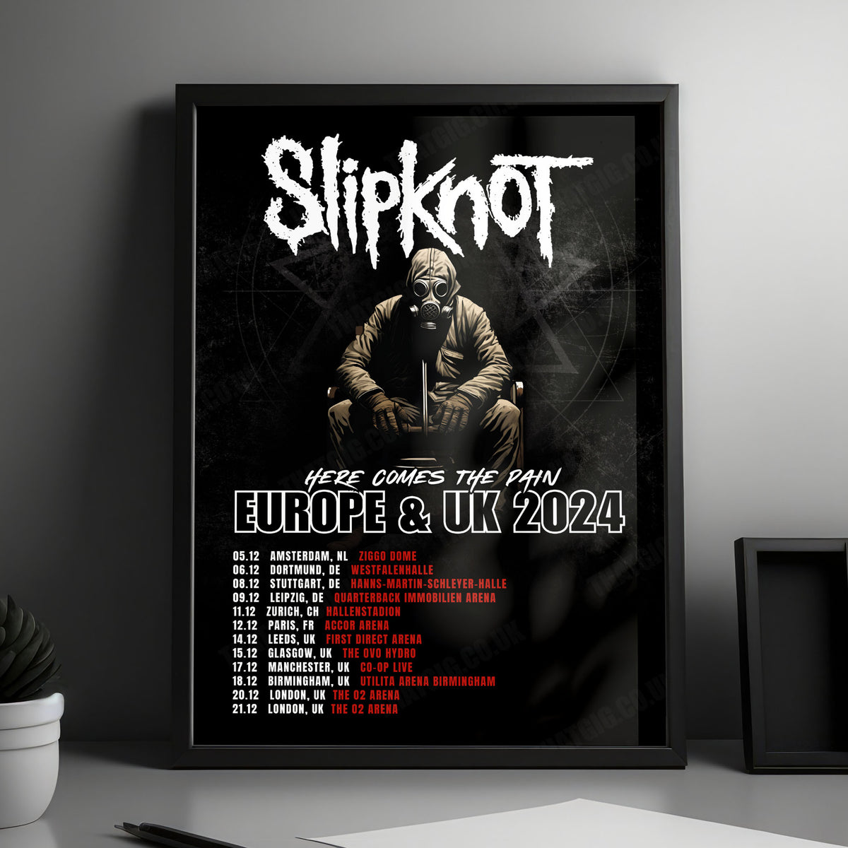 Slipknot Here Comes the Pain Tour Poster - Europe & UK - 2024