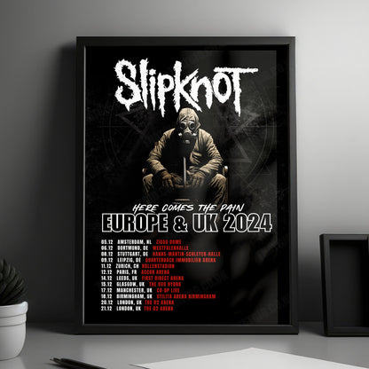 Slipknot Here Comes the Pain Tour Poster - Europe & UK - 2024