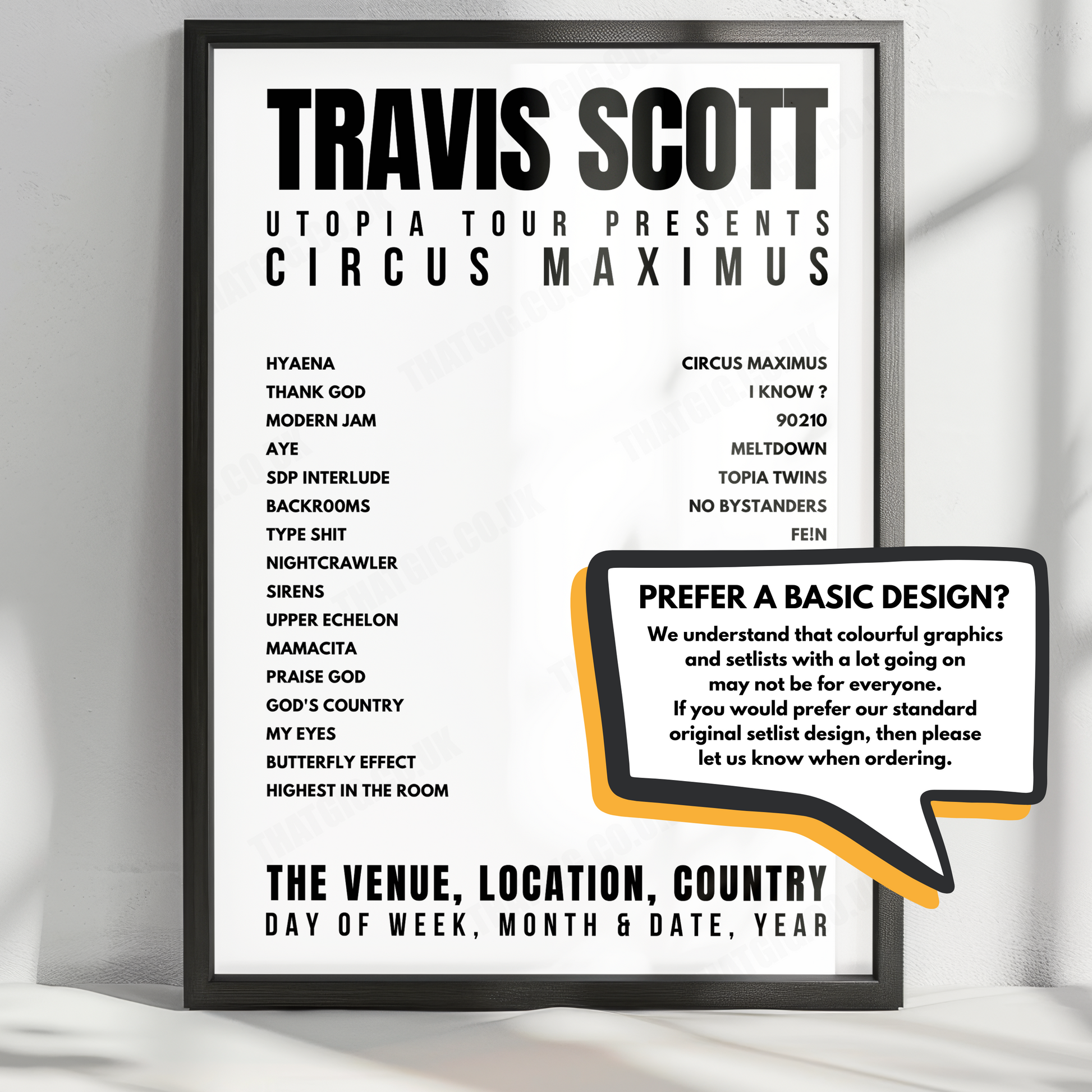 Travis Scott Setlist Poster - BOK Center, Tulsa - November 18th, 2023