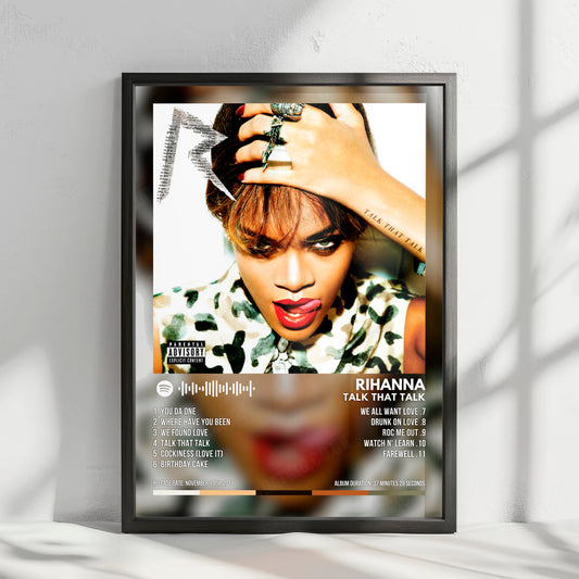 Rihanna "Talk That Talk" Album Cover Poster - with Complete Tracklist