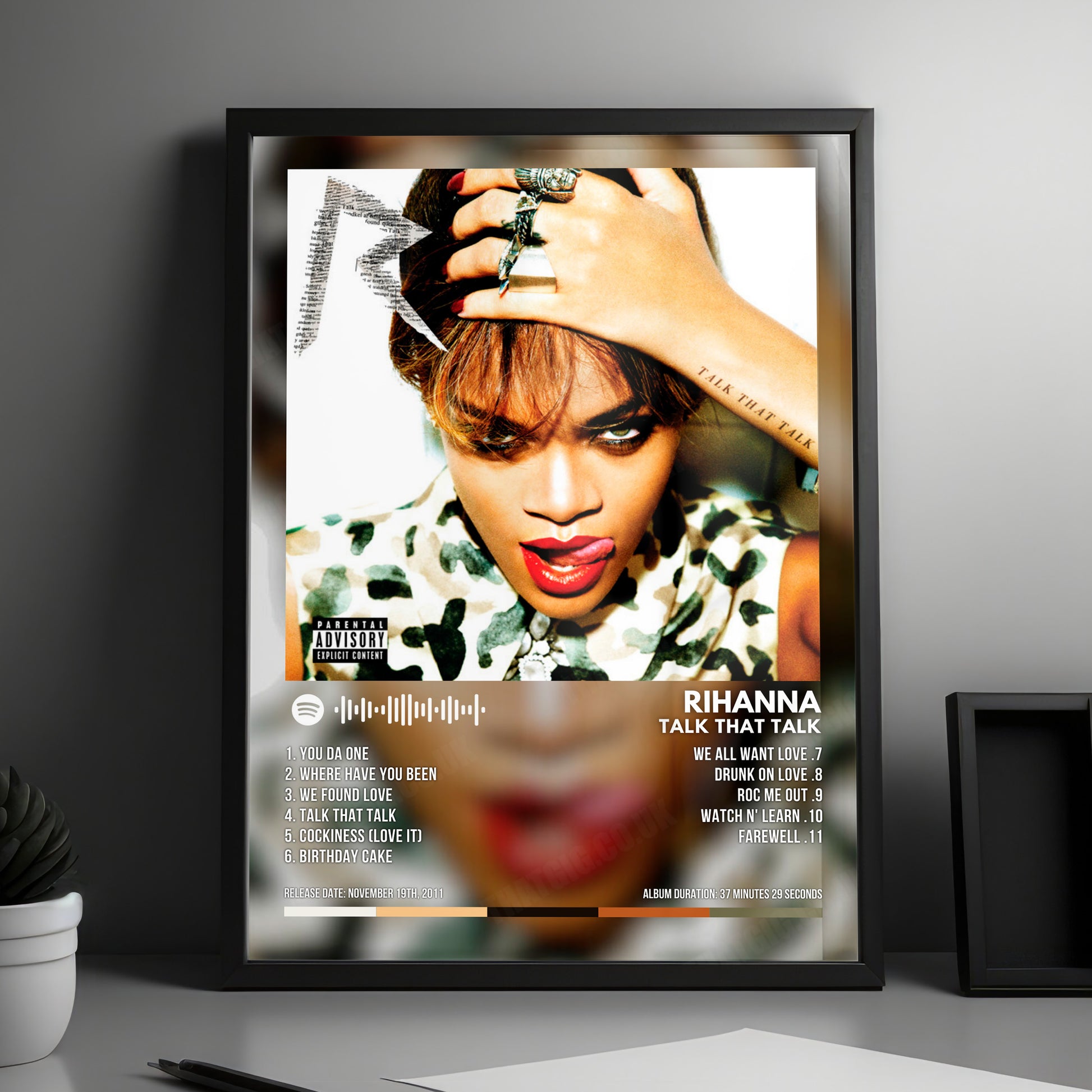 Rihanna "Talk That Talk" Album Cover Poster - with Complete Tracklist