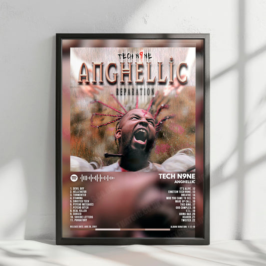Tech N9ne "Anghellic " Album Cover Poster - with Complete Tracklist