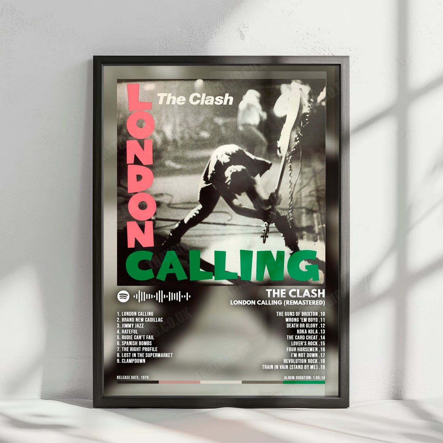 The Clash "London Calling" Album Cover Poster - with Complete Tracklist