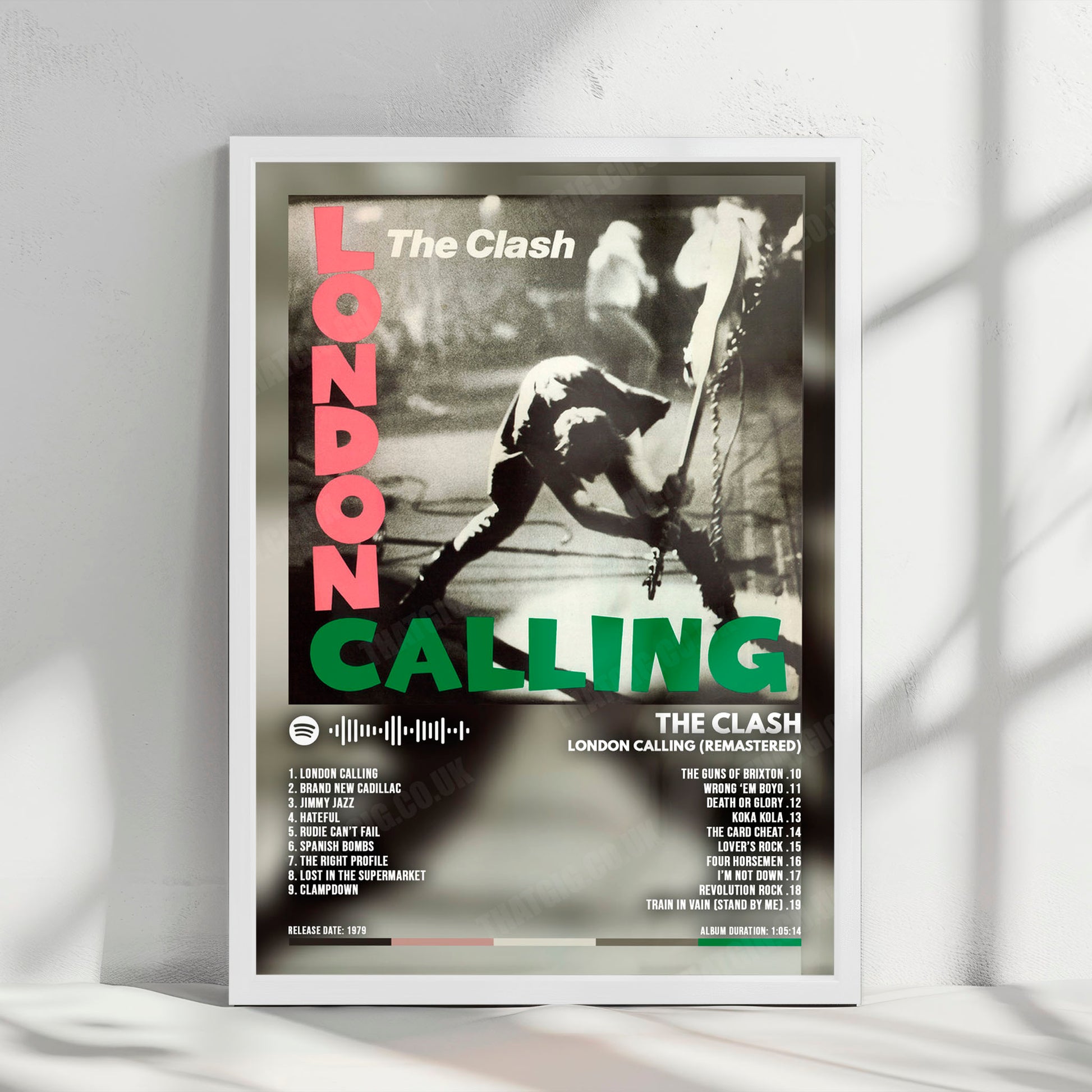 The Clash "London Calling" Album Cover Poster - with Complete Tracklist