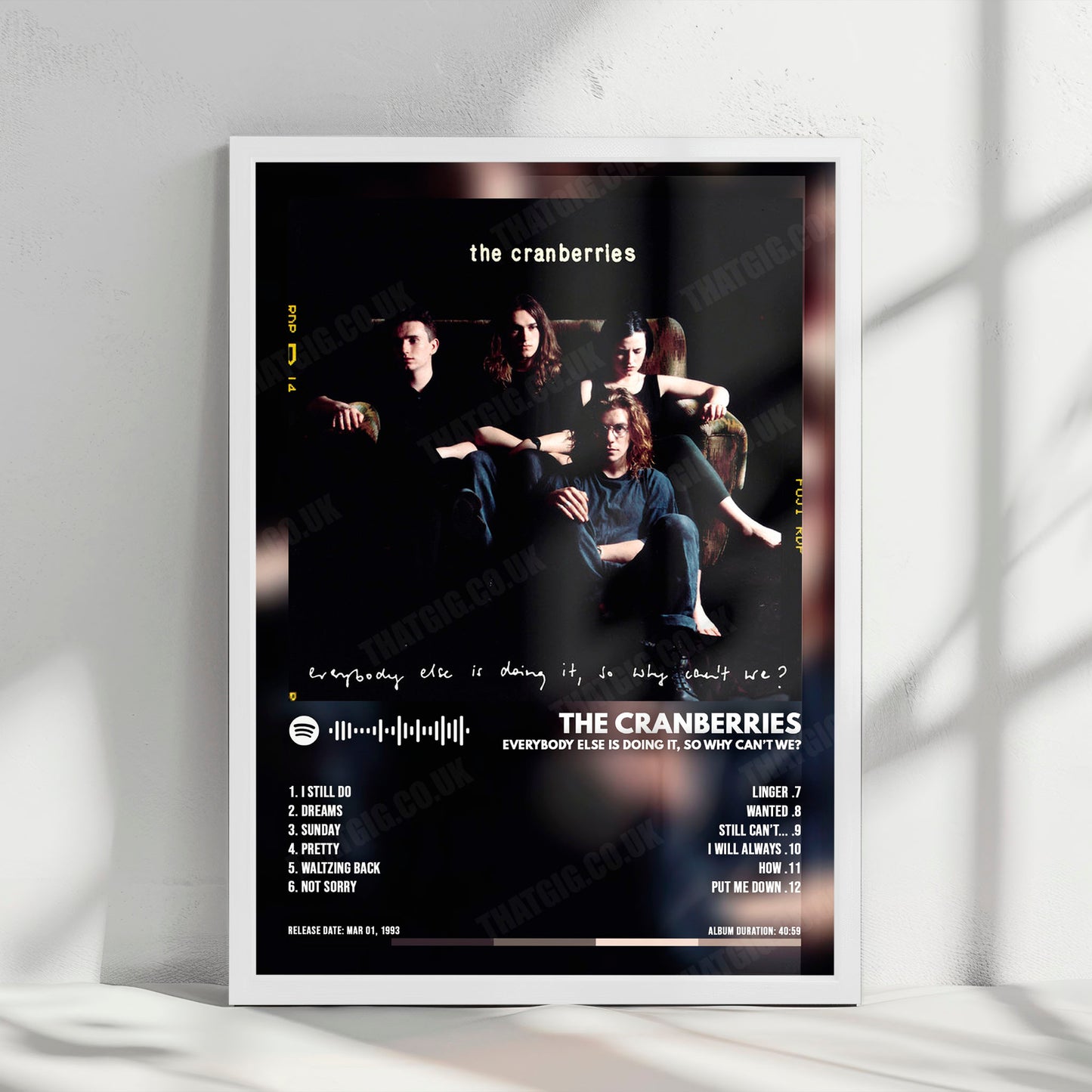 The Cranberries "Everybody Else Is Doing It, So Why Can't We?" Album Cover Poster - with Complete Tracklist