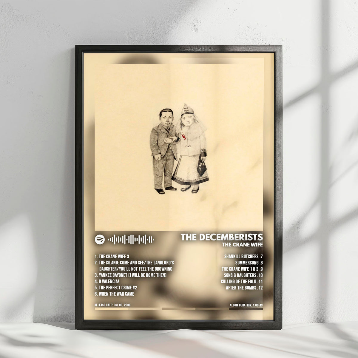 The Decemberists "The Crane Wife" Album Cover Poster - with Complete Tracklist