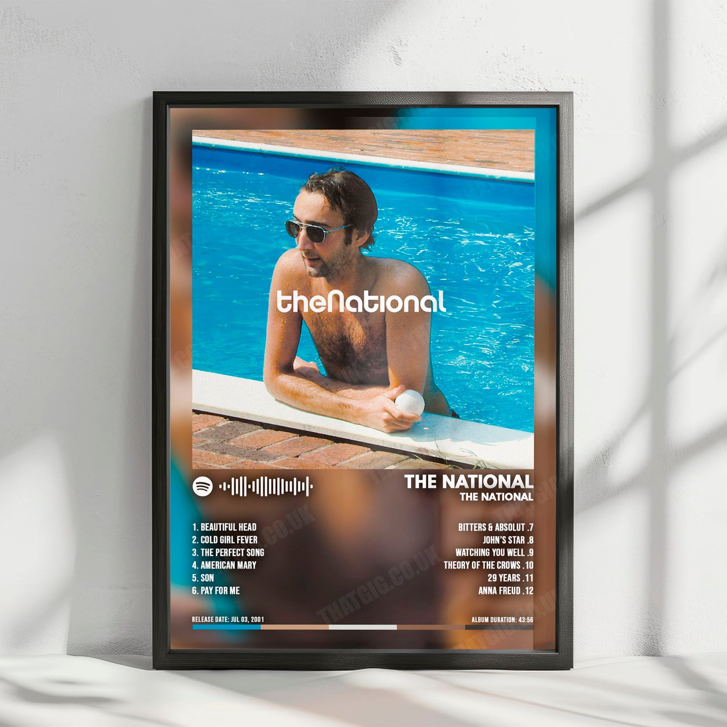 The National "The National" Album Cover Poster - with Complete Tracklist
