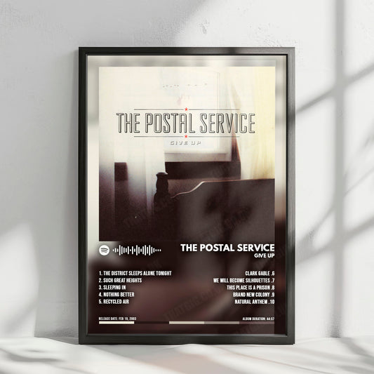 The Postal Service "Give Up " Album Cover Poster - with Complete Tracklist