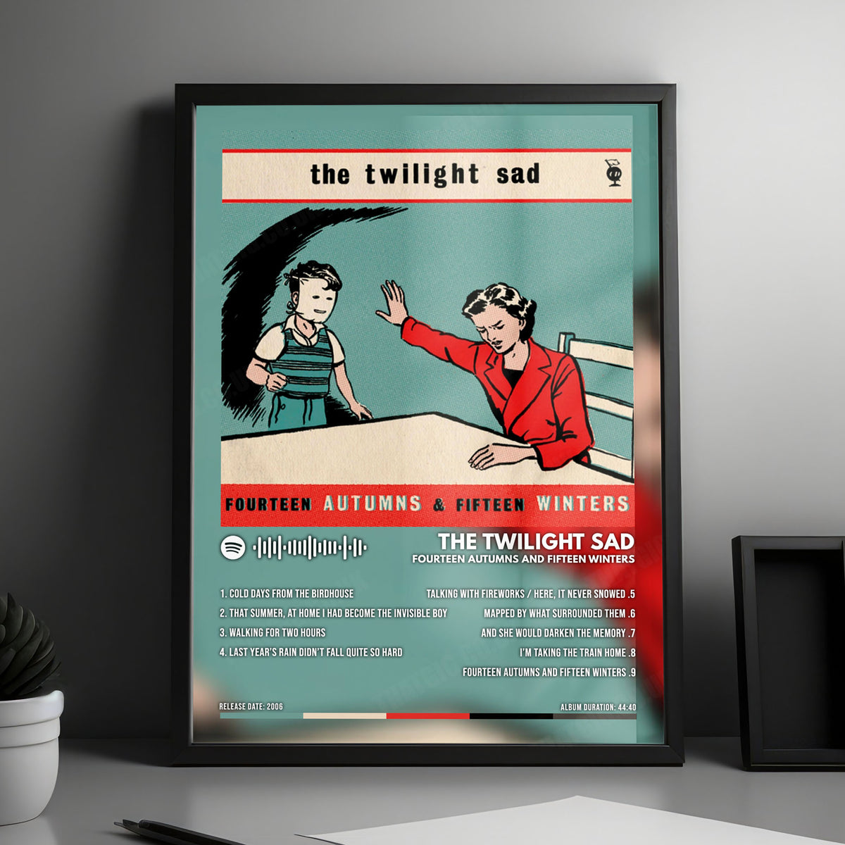 The Twilight Sad "Fourteen Autumns & Fifteen Winters" Album Cover Poster - with Complete Tracklist