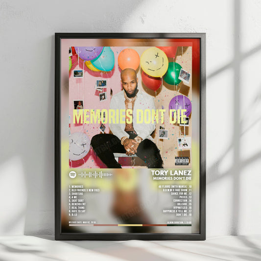 Tory Lanez "Memories Don't Die" Album Cover Poster - with Complete Tracklist