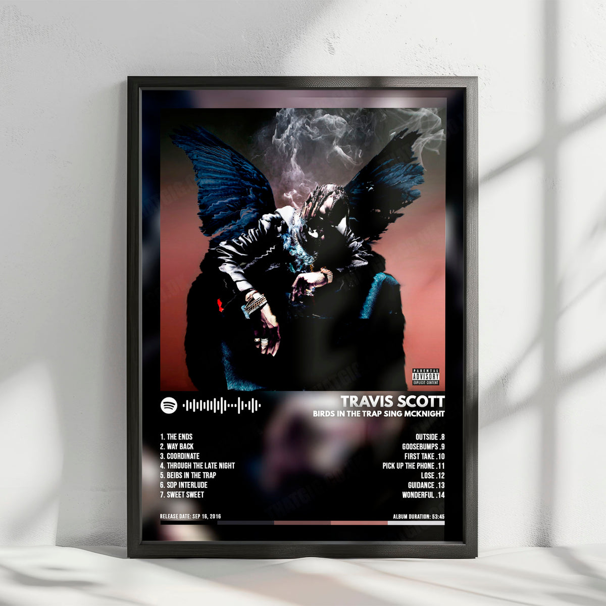 Travis Scott "Birds In The Trap Sing Mcknight" Album Cover Poster - with Complete Tracklist