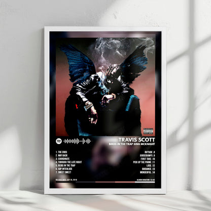 Travis Scott "Birds In The Trap Sing Mcknight" Album Cover Poster - with Complete Tracklist