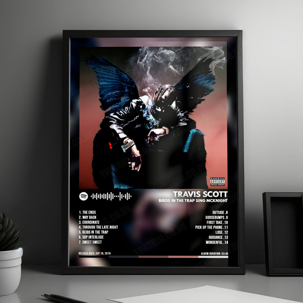 Travis Scott "Birds In The Trap Sing Mcknight" Album Cover Poster - with Complete Tracklist