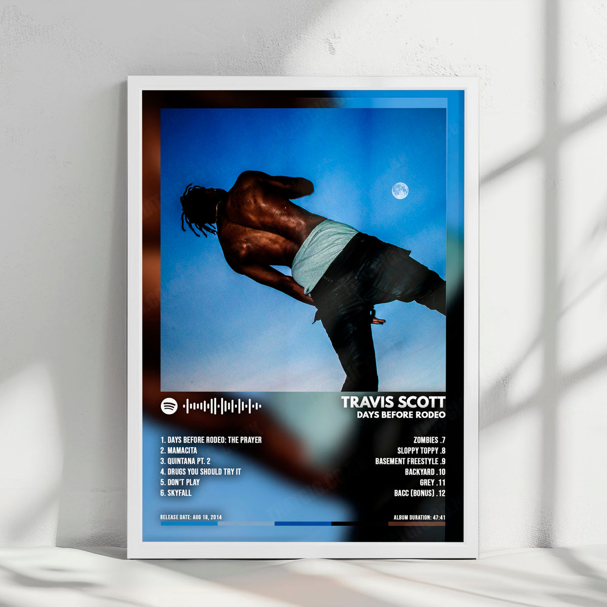 Travis Scott "Days Before Rodeo" Album Cover Poster - with Complete Tracklist