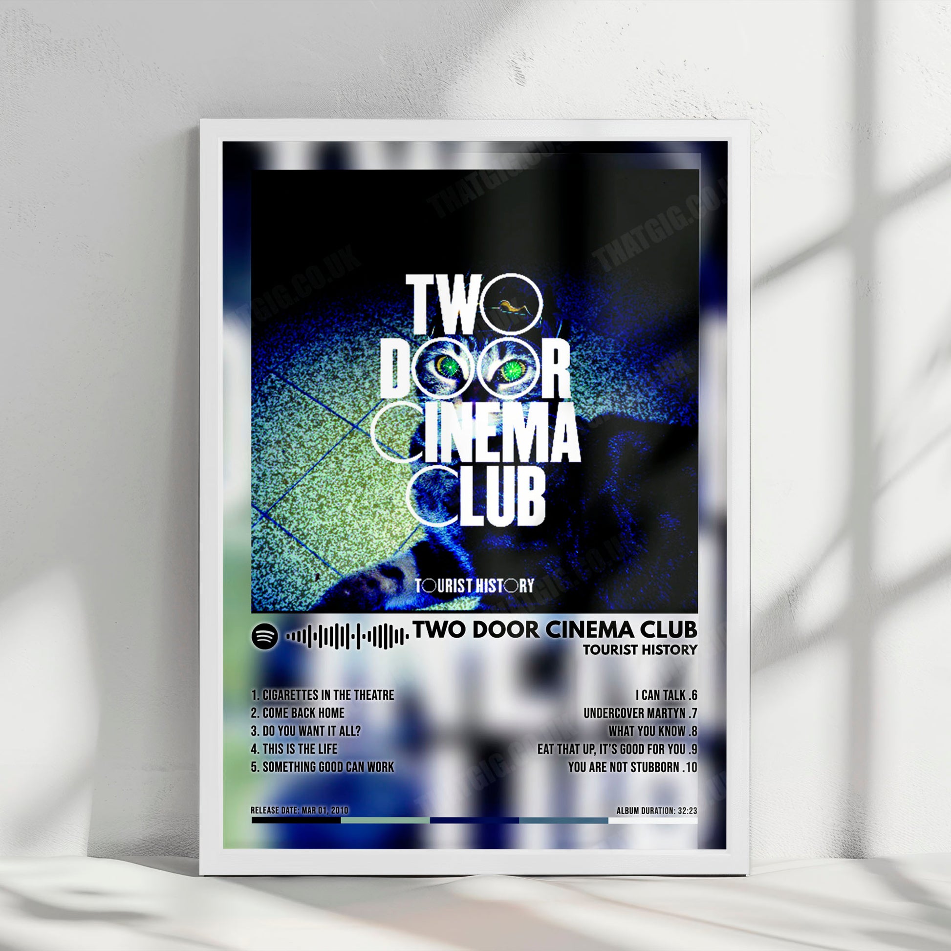Two Door Cinema Club "Tourist History" Album Cover Poster - with Complete Tracklist