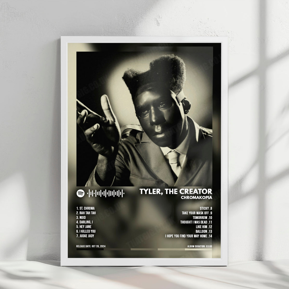 Tyler, The Creator "Chromakopia" Album Cover Poster - with Complete Tracklist