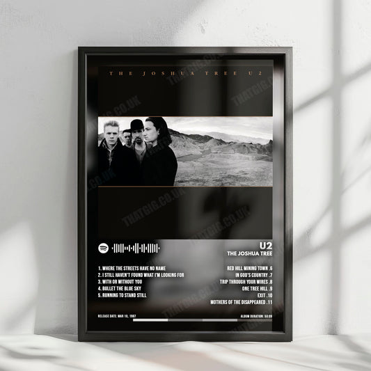 U2 "The Joshua Tree" Album Cover Poster - with Complete Tracklist