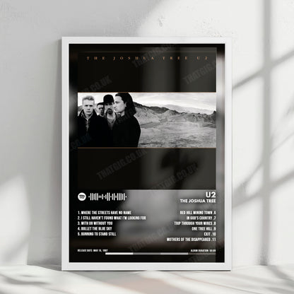 U2 "The Joshua Tree" Album Cover Poster - with Complete Tracklist
