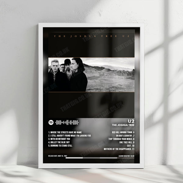 U2 "The Joshua Tree" Album Cover Poster - with Complete Tracklist