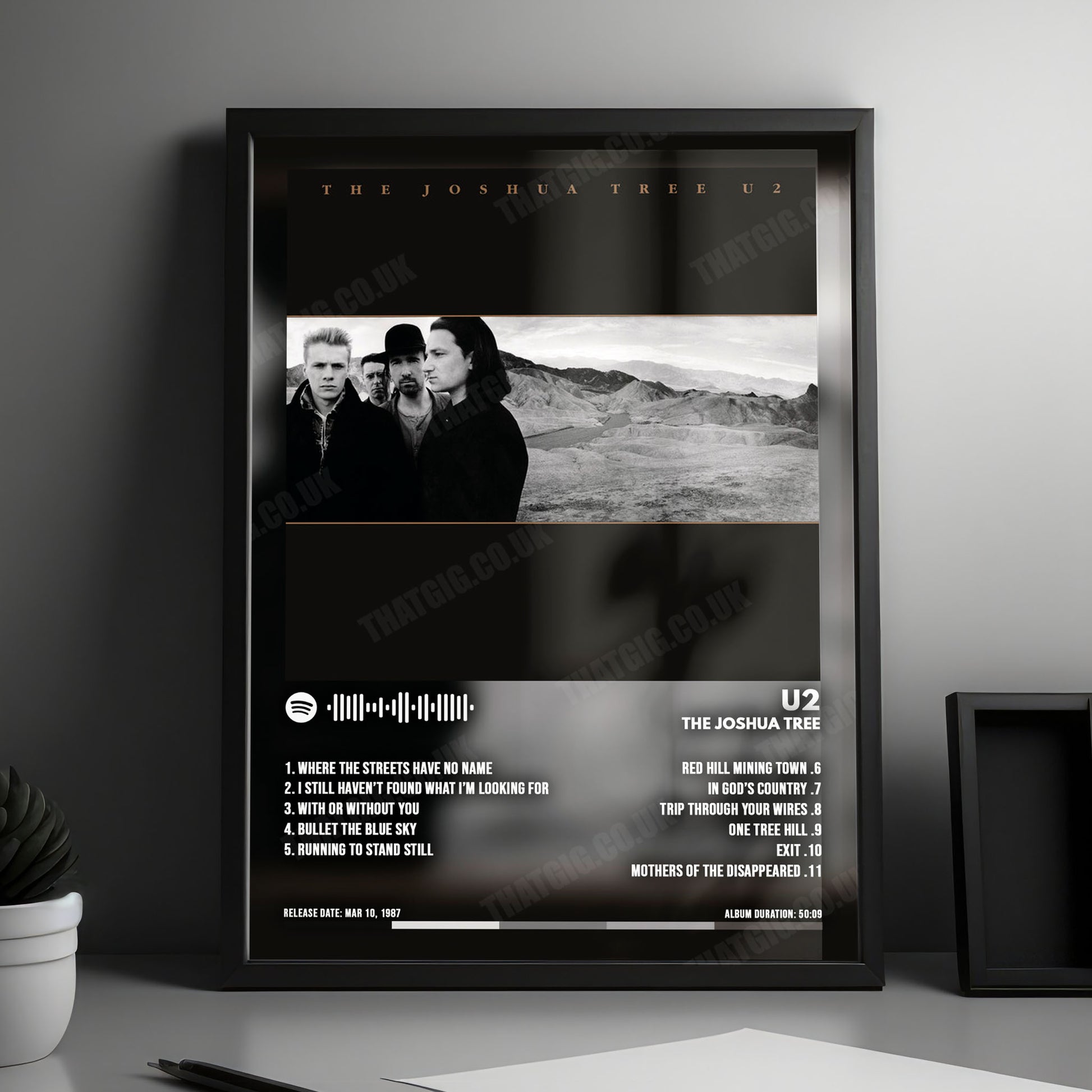 U2 "The Joshua Tree" Album Cover Poster - with Complete Tracklist