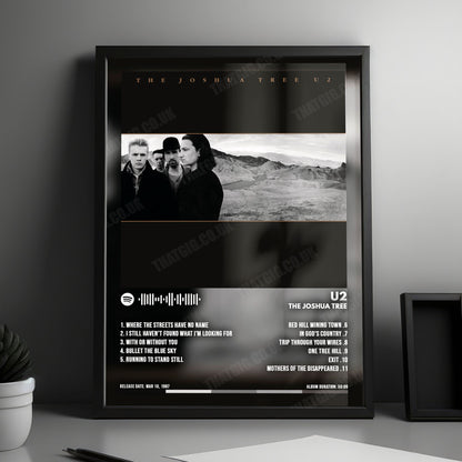 U2 "The Joshua Tree" Album Cover Poster - with Complete Tracklist