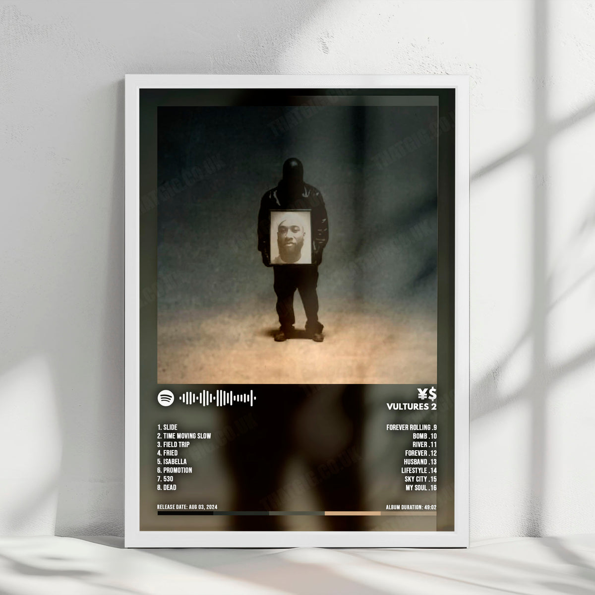 ¥$ "Vultures 2" Album Cover Poster - with Complete Tracklist