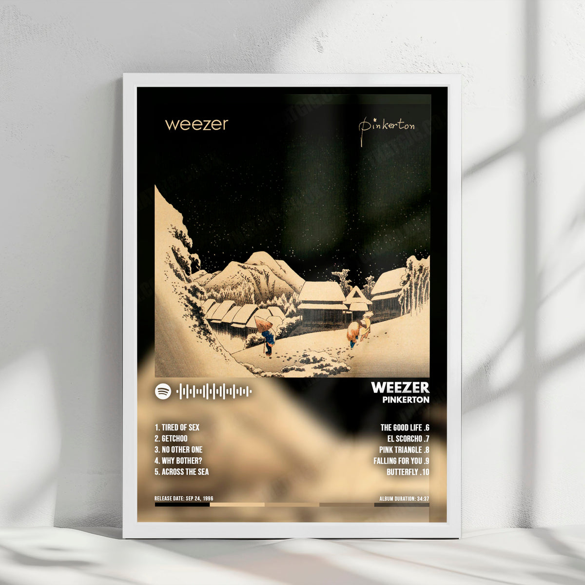 Weezer "Pinkerton" Album Cover Poster - with Complete Tracklist