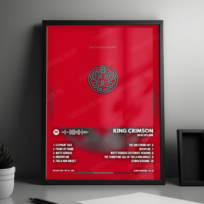 King Crimson "Discipline" Album Cover Poster - with Complete Tracklist