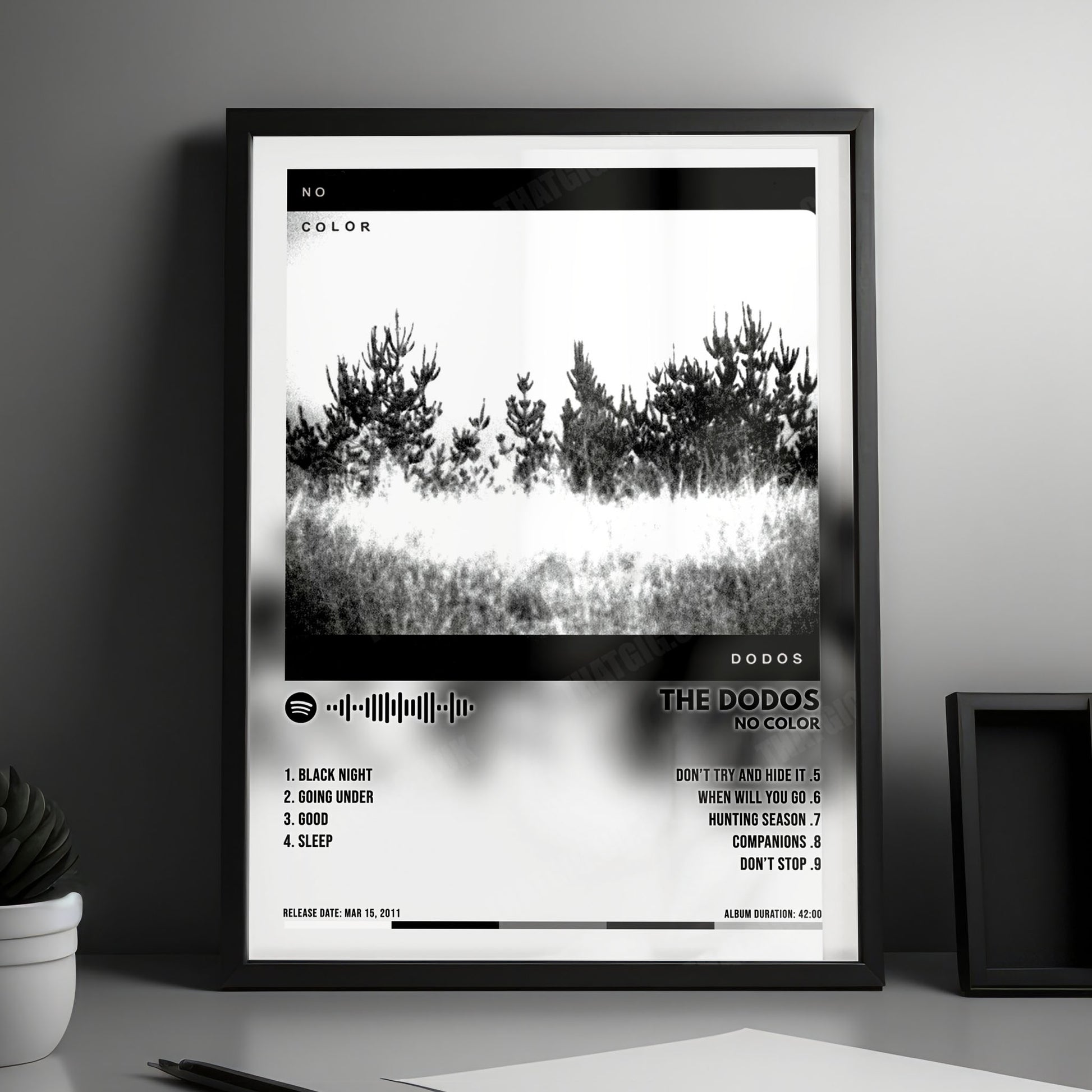 The Dodos "No Color" Album Cover Poster - with Complete Tracklist
