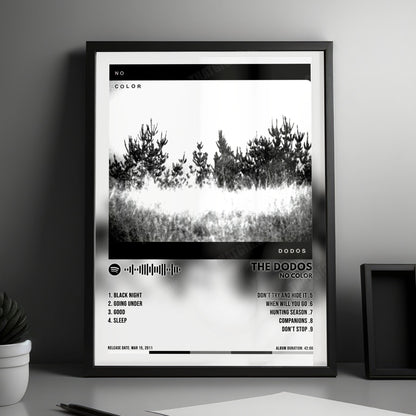 The Dodos "No Color" Album Cover Poster - with Complete Tracklist