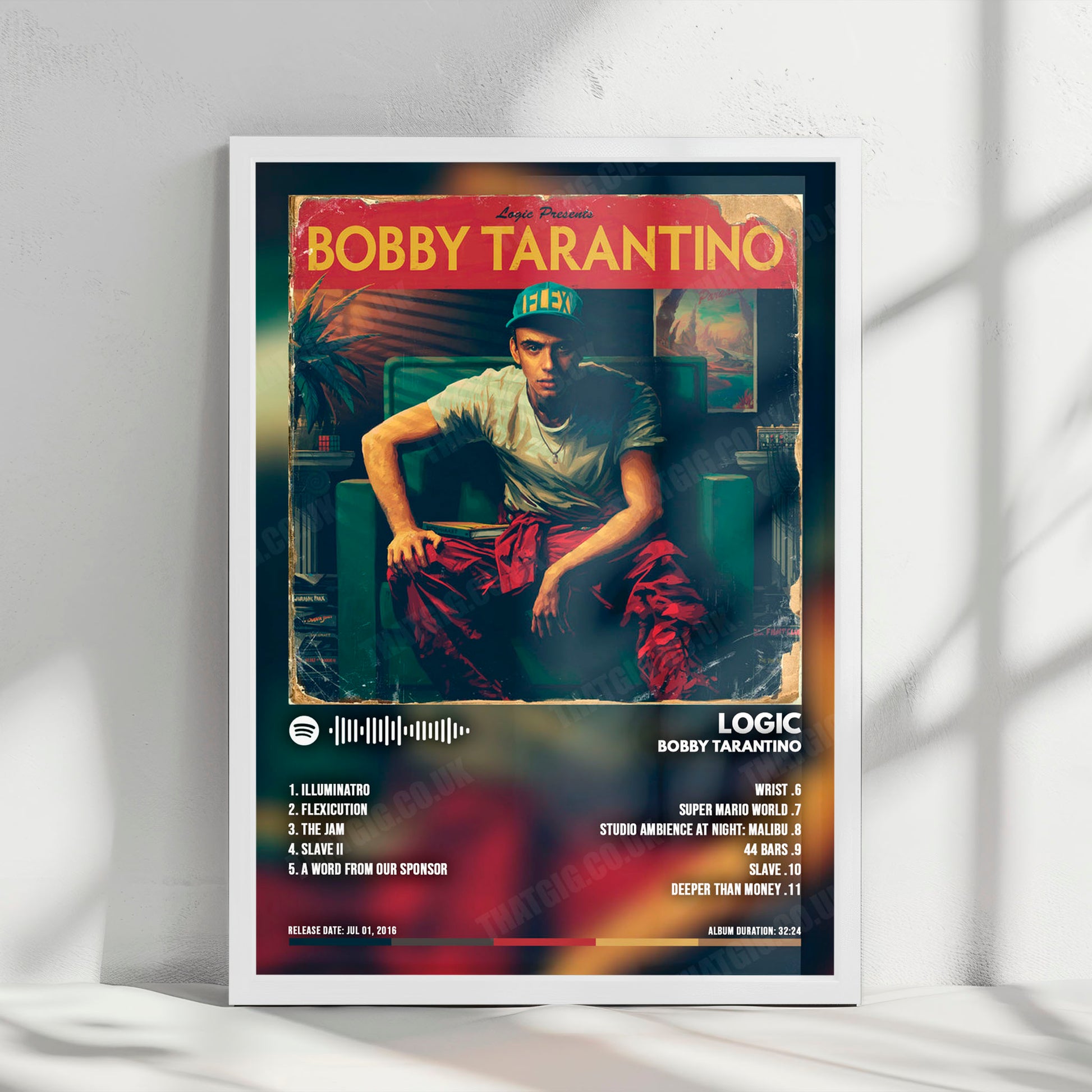 Logic "Bobby Tarantino" Album Cover Poster - with Complete Tracklist