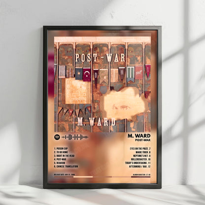 M. Ward "Post-War" Album Cover Poster - with Complete Tracklist