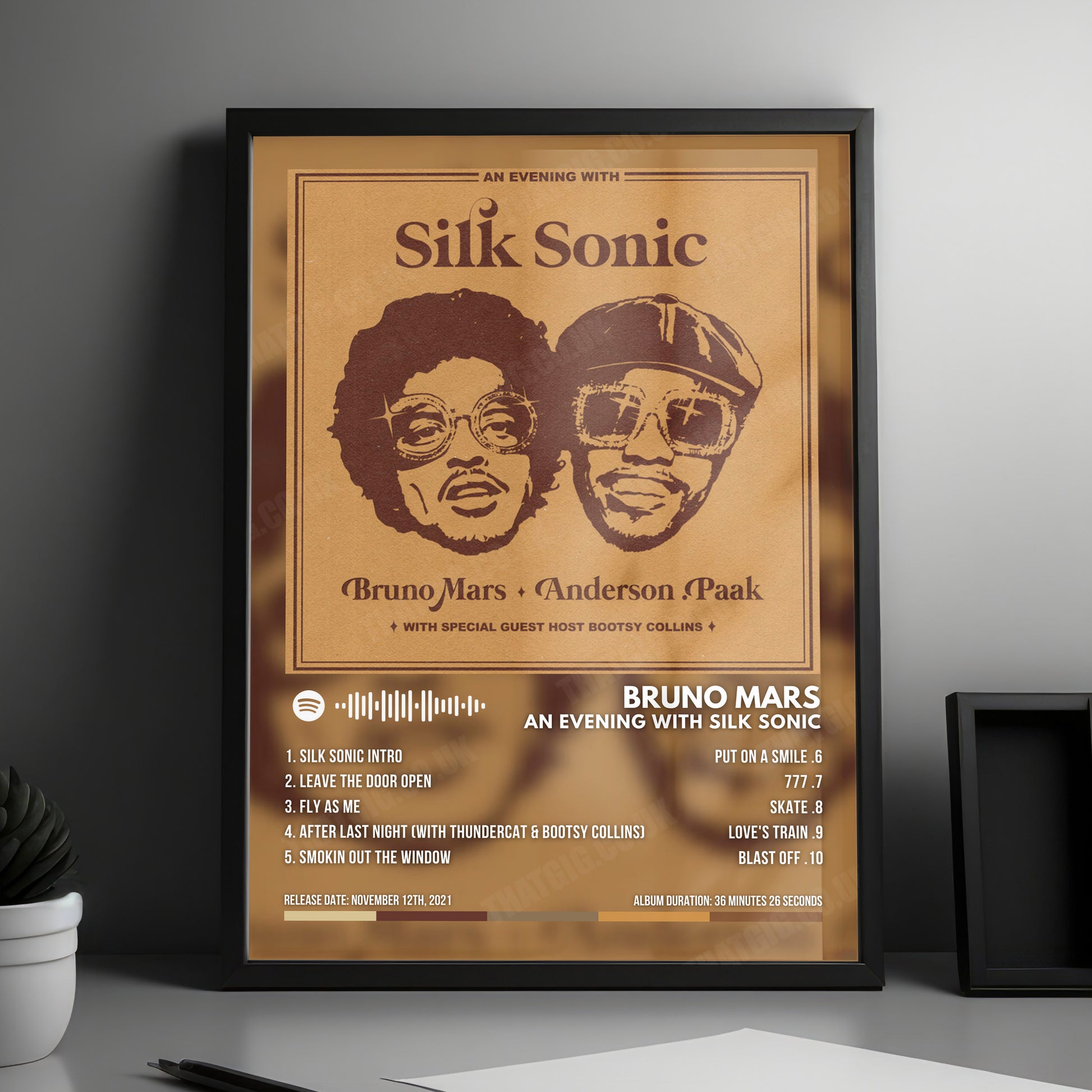 Silk Sonic "An Evening With Silk Sonic" Album Cover Poster - with Complete Tracklist