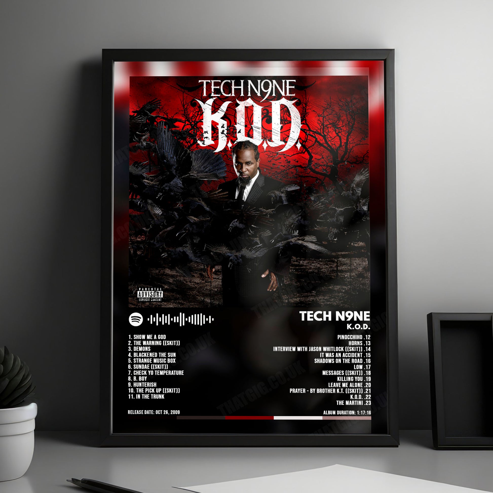 Tech N9ne "K.O.D. " Album Cover Poster - with Complete Tracklist