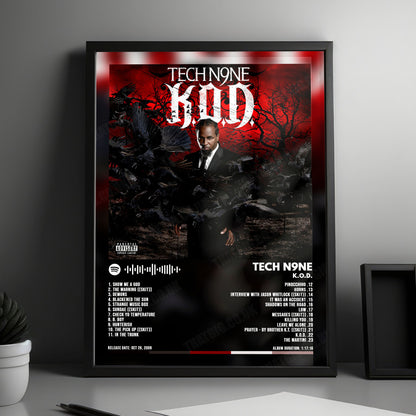 Tech N9ne "K.O.D. " Album Cover Poster - with Complete Tracklist