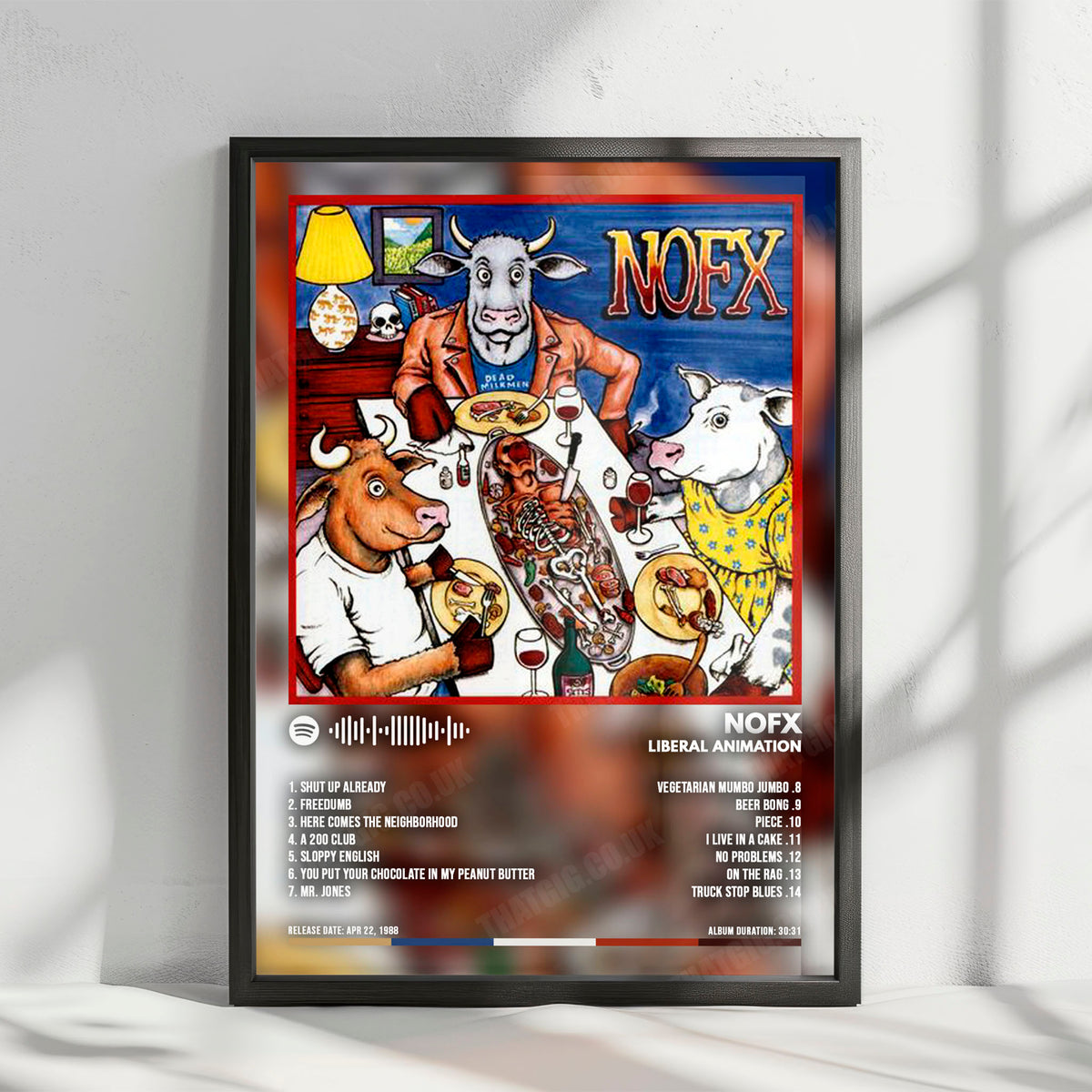 NOFX "Liberal Animation" Album Cover Poster - with Complete Tracklist