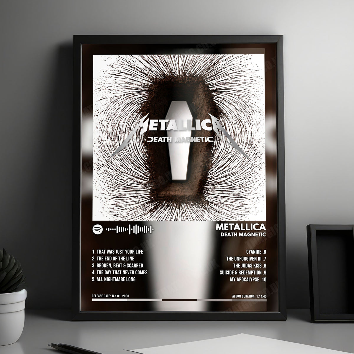 Metallica "Death Magnetic" Album Cover Poster - with Complete Tracklist