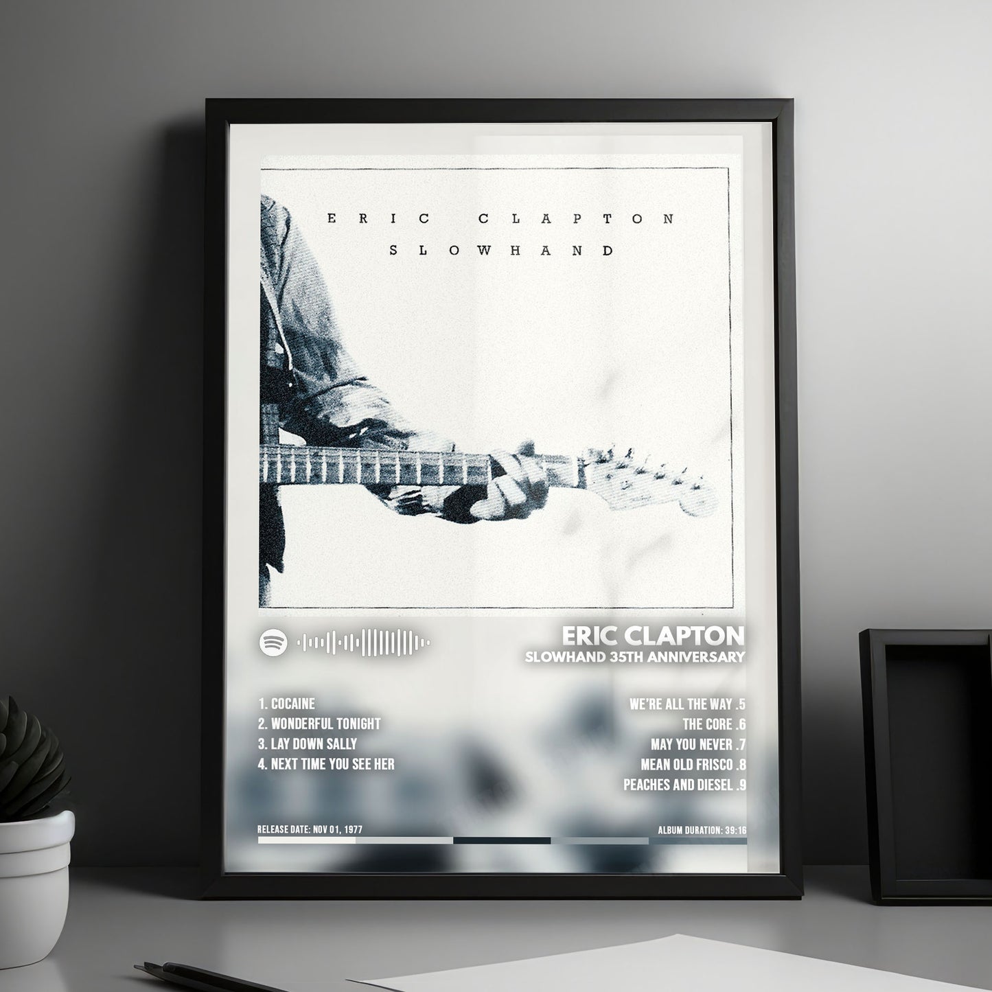 Eric Clapton "Slowhand " Album Cover Poster - with Complete Tracklist