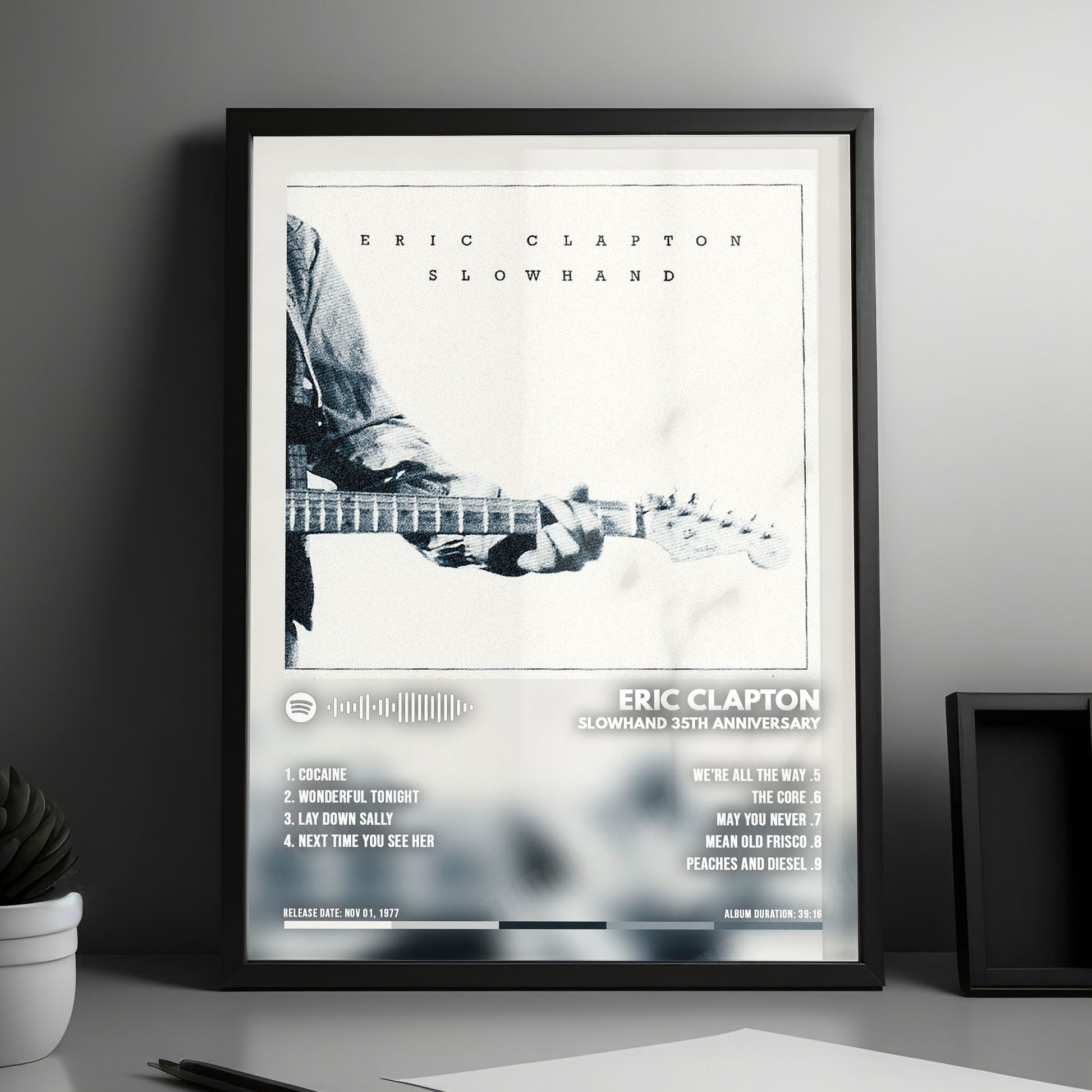 Eric Clapton "Slowhand " Album Cover Poster - with Complete Tracklist