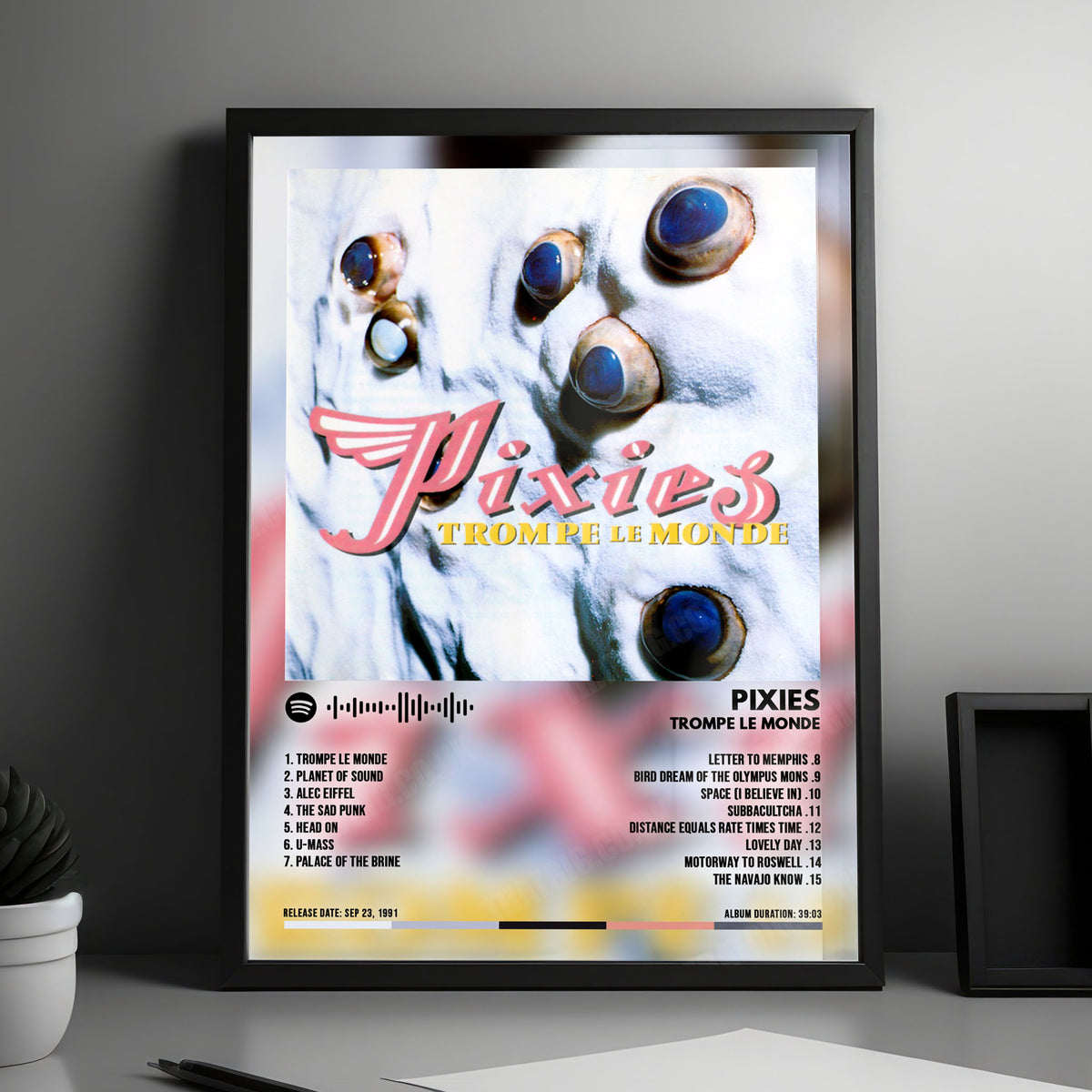 Pixies "Trompe le Monde" Album Cover Poster - with Complete Tracklist