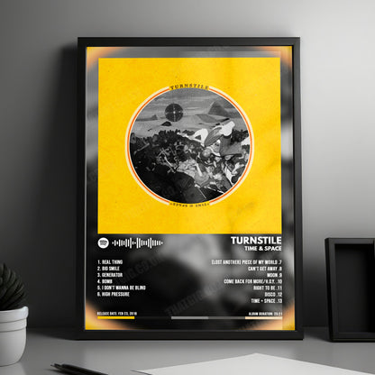 Turnstile "Time & Space" Album Cover Poster - with Complete Tracklist