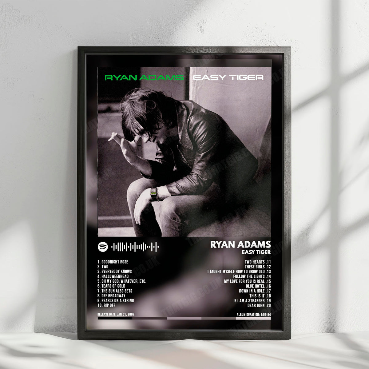 Ryan Adams "Easy Tiger" Album Cover Poster - with Complete Tracklist