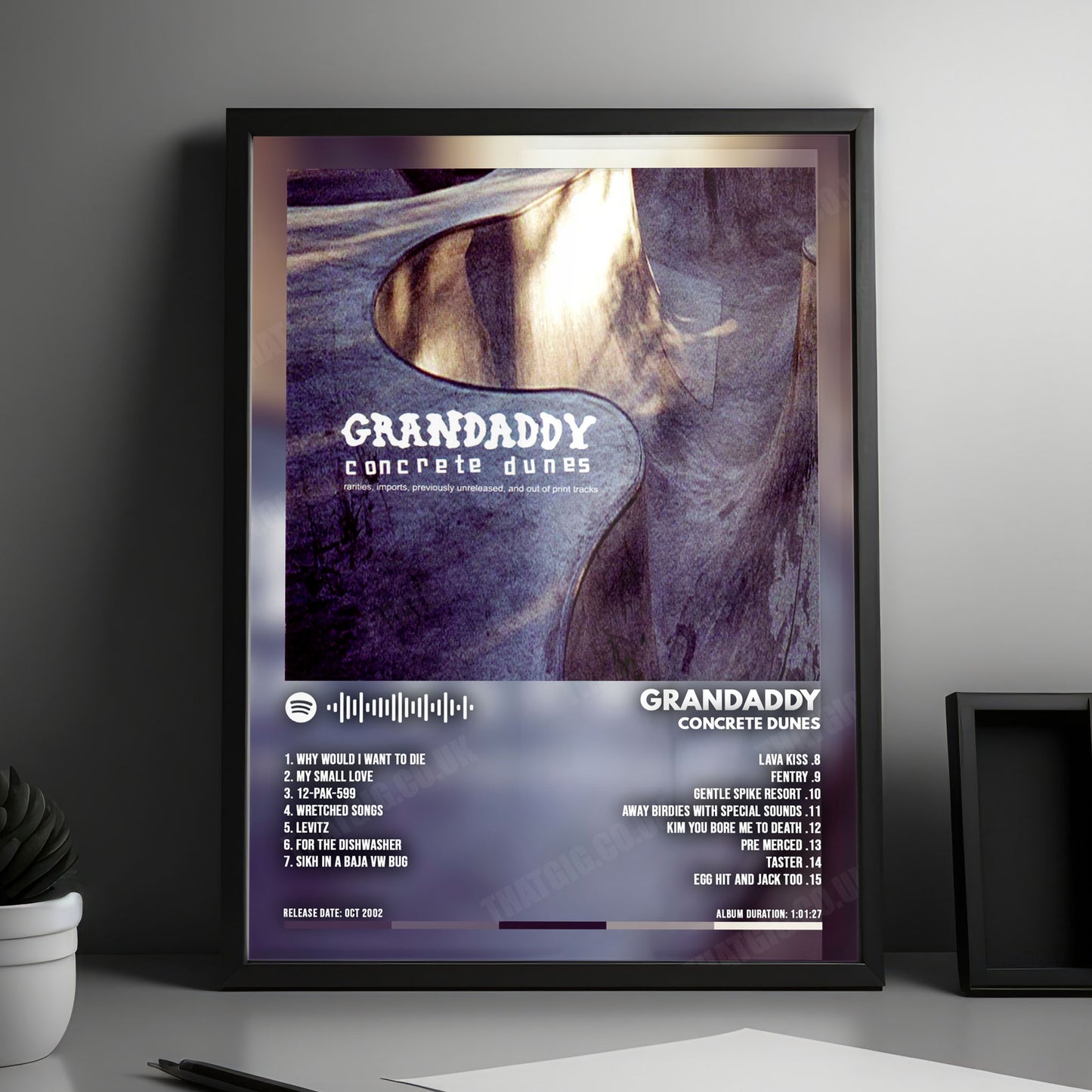 Grandaddy "Concrete Dunes" Album Cover Poster - with Complete Tracklist