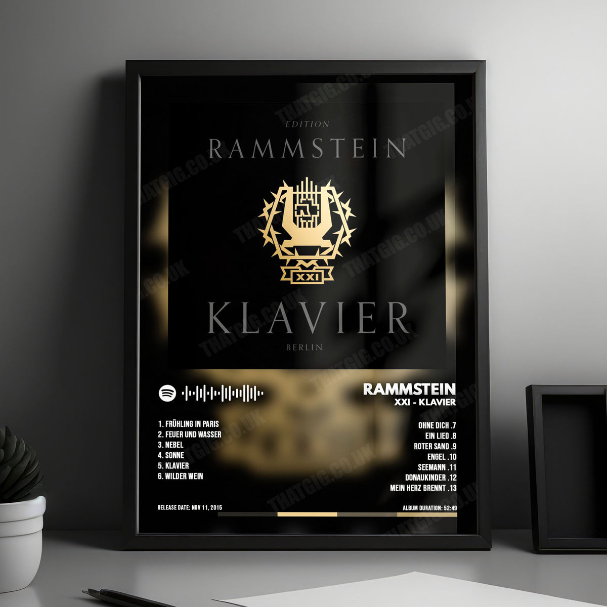 Rammstein "XXI - Klavier" Album Cover Poster - with Complete Tracklist