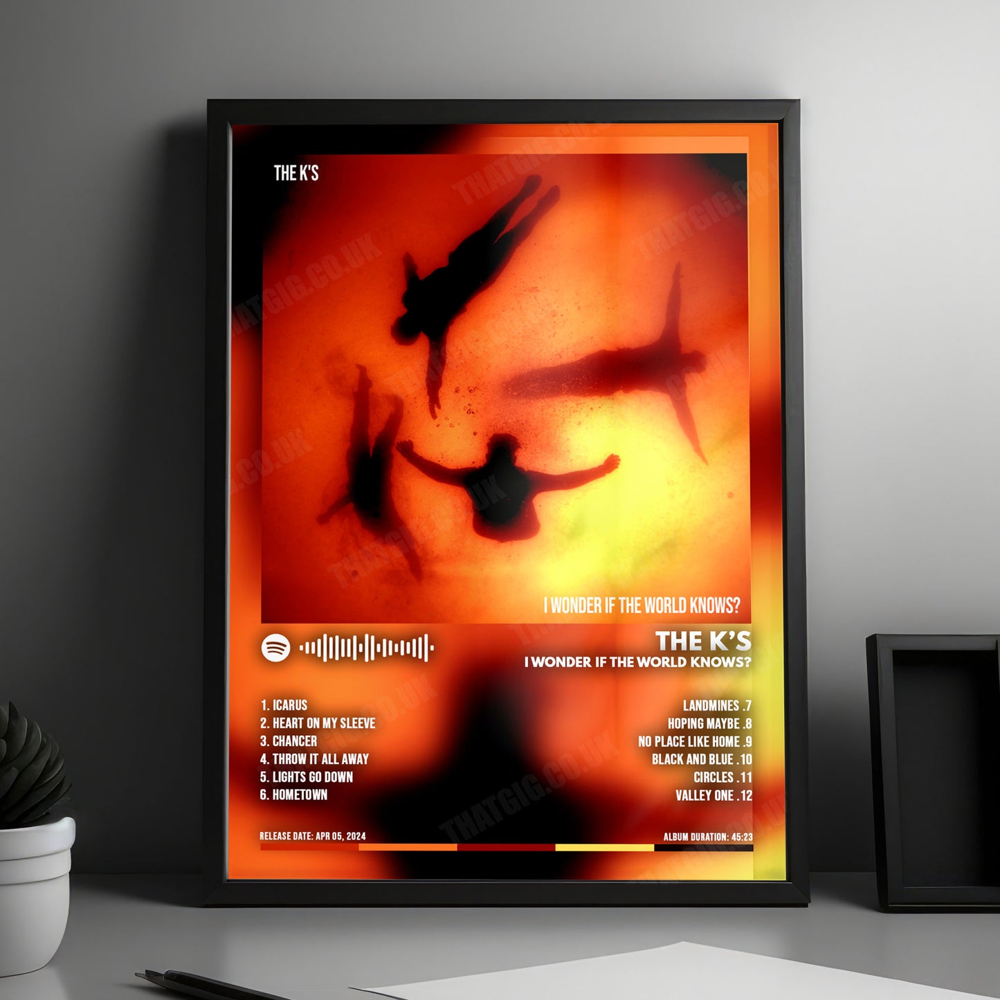 The K's "I wonder if the world knows " Album Cover Poster - with Complete Tracklist